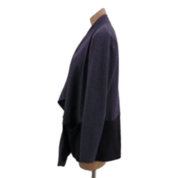 Logo Lorie Goldstein Draped Front Terry Cardigan S Color Block Oversized - Picture 2 of 14